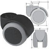 Twin-castor Ø 50 in PA (covered with TPU) Ø 11 + Iron zinc plate