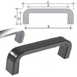 Handle in ABS (in thermosetting comp.) with brass plated knobs t