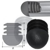 Spherical round cover tube in PE Ø16 X Tubes with 2 mm black