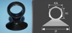 Suction cup ring / PVC / black/30/23.5/16 Suction cup ring / PVC / black/30/23.5/16
