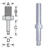 Threaded pivot Ø 6X25 F.7X27
