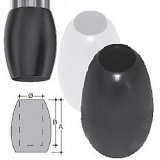 Outer caps barrelform in PVC Ø 8 black