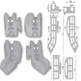 Set of 4 pcs of neutral glides with joint for wireframes - neutr