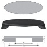 Oval handle in PS (in thermosetting composition) with brass plat