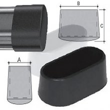 Puntale esterno ovale in PVC 20X40 nero