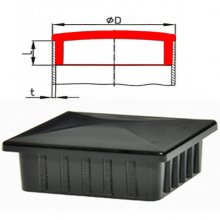Tappo rettangolare in ABS nero 50x30x1.5 mm