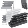 Inclined ribbed rectangular insert 15% in PE 15X30 black