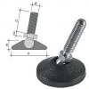 Tilt glide with plane base in PA Ø38 and zinc-plated iron bolt h