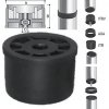 Connector with screw for round tube in PS Ø 60X1 black Nut M8