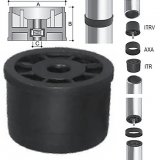 Threaded connector for round tube in PA black Ø30 x 1,2 - M8