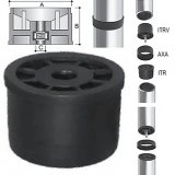Connector with screw for round tube in PS Ø 50X1 black Nut M8