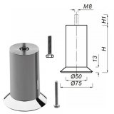 Foot color printed Ø75 h-50 M8x25 - chromed