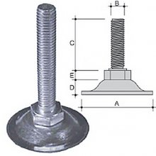 Adjust.foot with revolving screw and hexagonal head Ø46 F.10X40