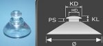 Suction cup head-PVC /transp./20/8/2 /4 Suction cup head-PVC /transp./20/8/2 /4
