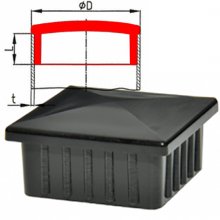 Tappo quadrato in ABS nero 20x20x1.2 mm
