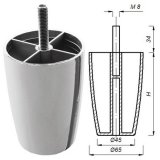 Foot color printed Ø65 h-70 M8x35 chrome
