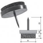 Buffer with nail and base in felt Ø 20