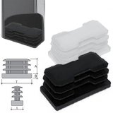 Rectangular ribbed insert in PE 15X30 black
