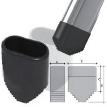 Puntale esterno ovale con base inclinata in PVC 15X30 nero