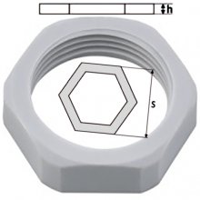 LOCKNUTS NYLON 6, M32X1.5 GREY