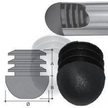 Spherical round cover tube in PE Ø30 X Tubes with 2 mm black