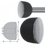 Black knobs-PS-chromed or brassed head Ø50 tube Ø16