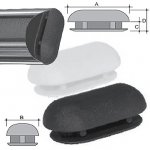 One rib oval insert high head in PE 32X15 black
