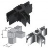 Tube connector for tube in ABS T-Form Ø mm 20X20 Chrome