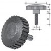 Knurled knob in PA with zinc-plated bolt Ø50 NYLON black F.10X20