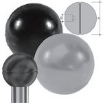 Pomelli sferico attaccapanni in ABS nero Ø mm 20 filettati 10MA