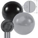Ball knobs in ABS black Ø mm 64 core thread M10